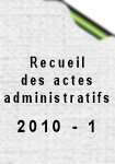 Recueil No 2010-1